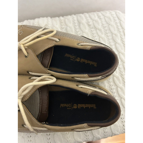 Timberland Men's 10 Ortholite Beige Loafer Style Boat Deck Shoes - Picture 6 of 9